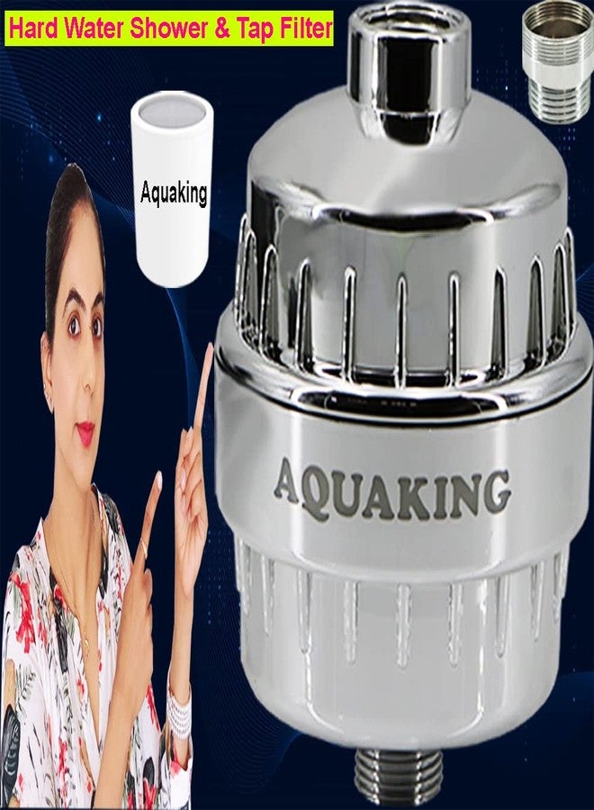 AQUAKING Shower Filter for Hard Water - SF-15 PRO Alkaline Aqua Softener for Home Bathroom Tap Kitchen Faucet Purifier Remove Chlorine Salt from Well Borewell Water 15 Stage, 2 Cartridges - Image 2